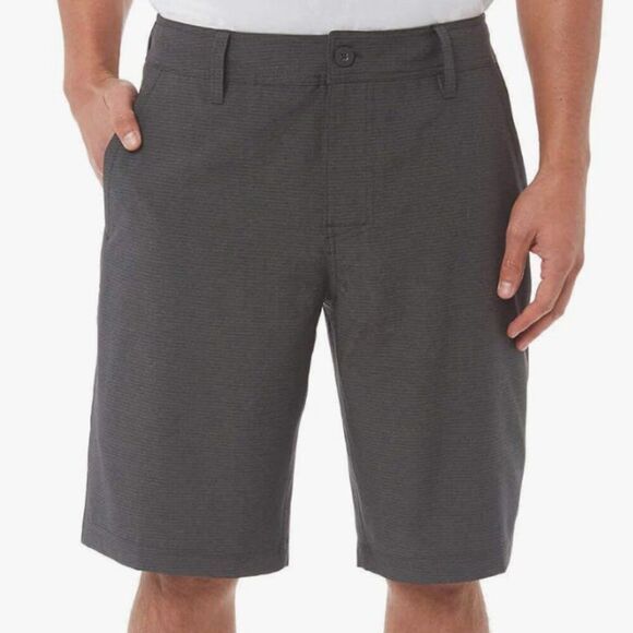 Hang Ten Heathered Black & Gray Casual Hybrid Shorts Size 36 - Picture 1 of 10